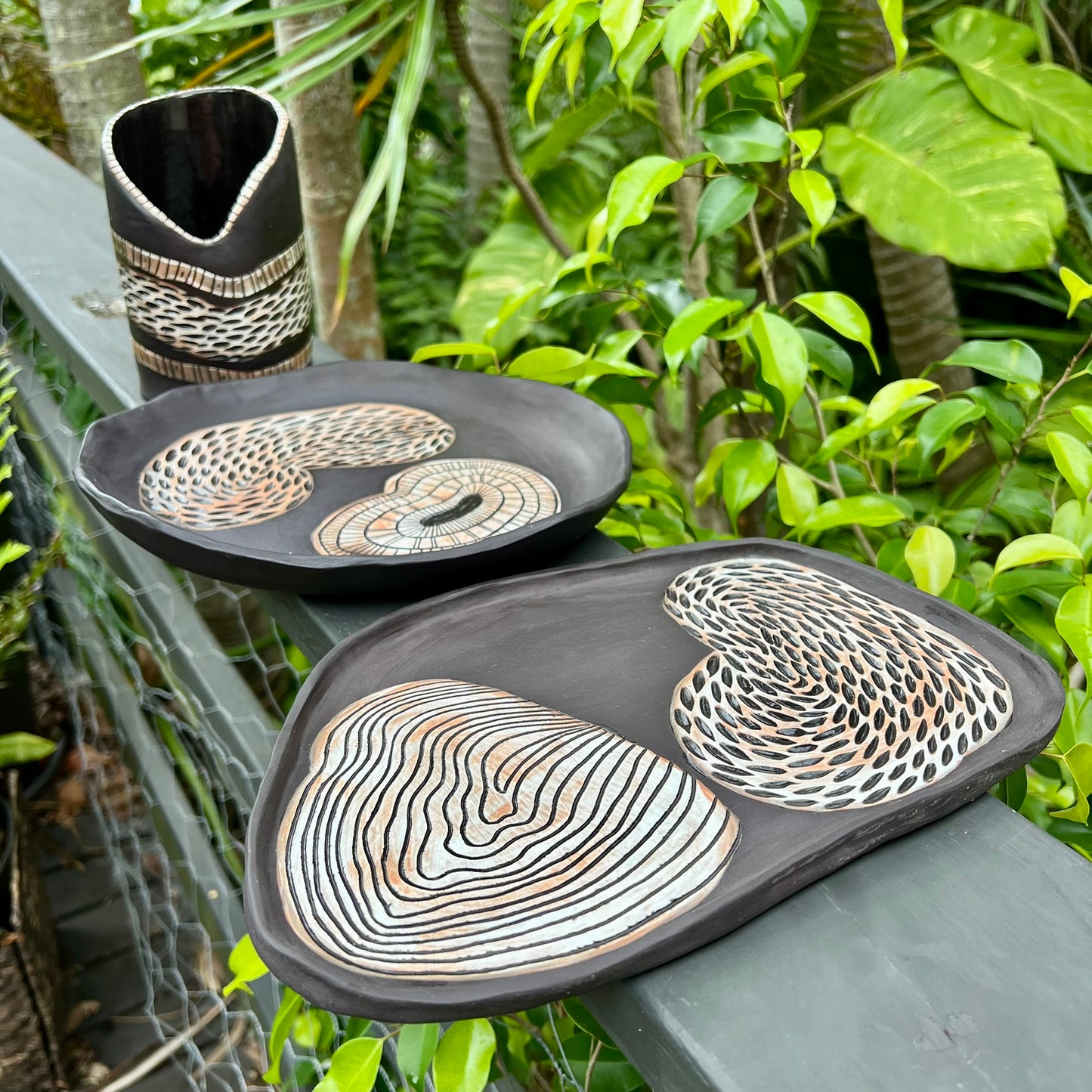 Sable Jungle Platter Set – 3 Pieces