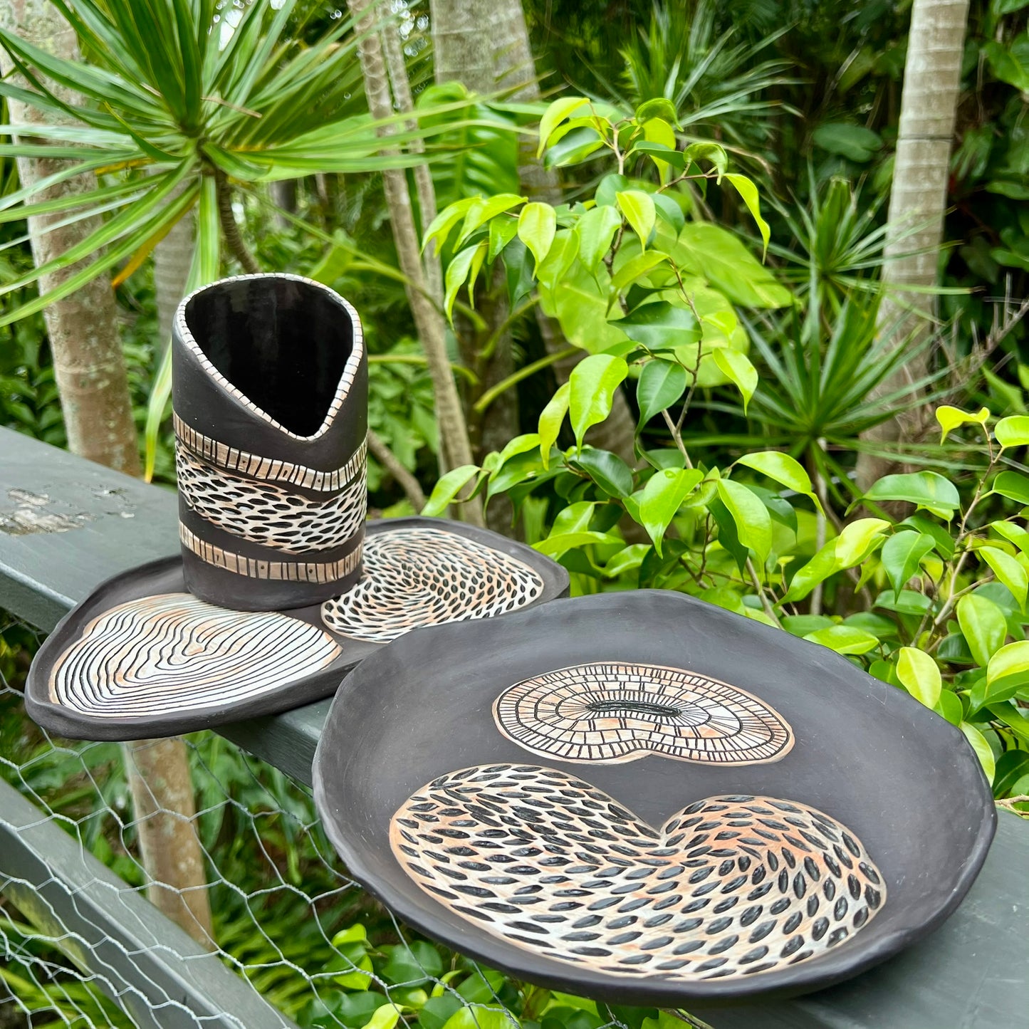 Sable Jungle Platter Set – 3 Pieces