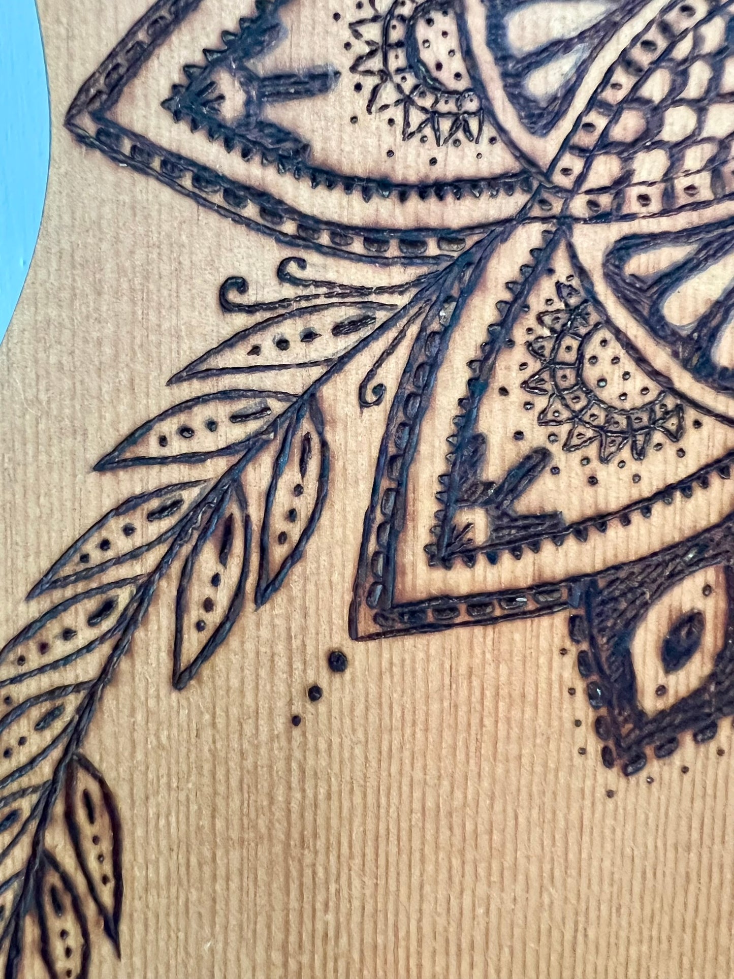 Gypsy – Upcycled Guitar with Mandala Pyrography Design