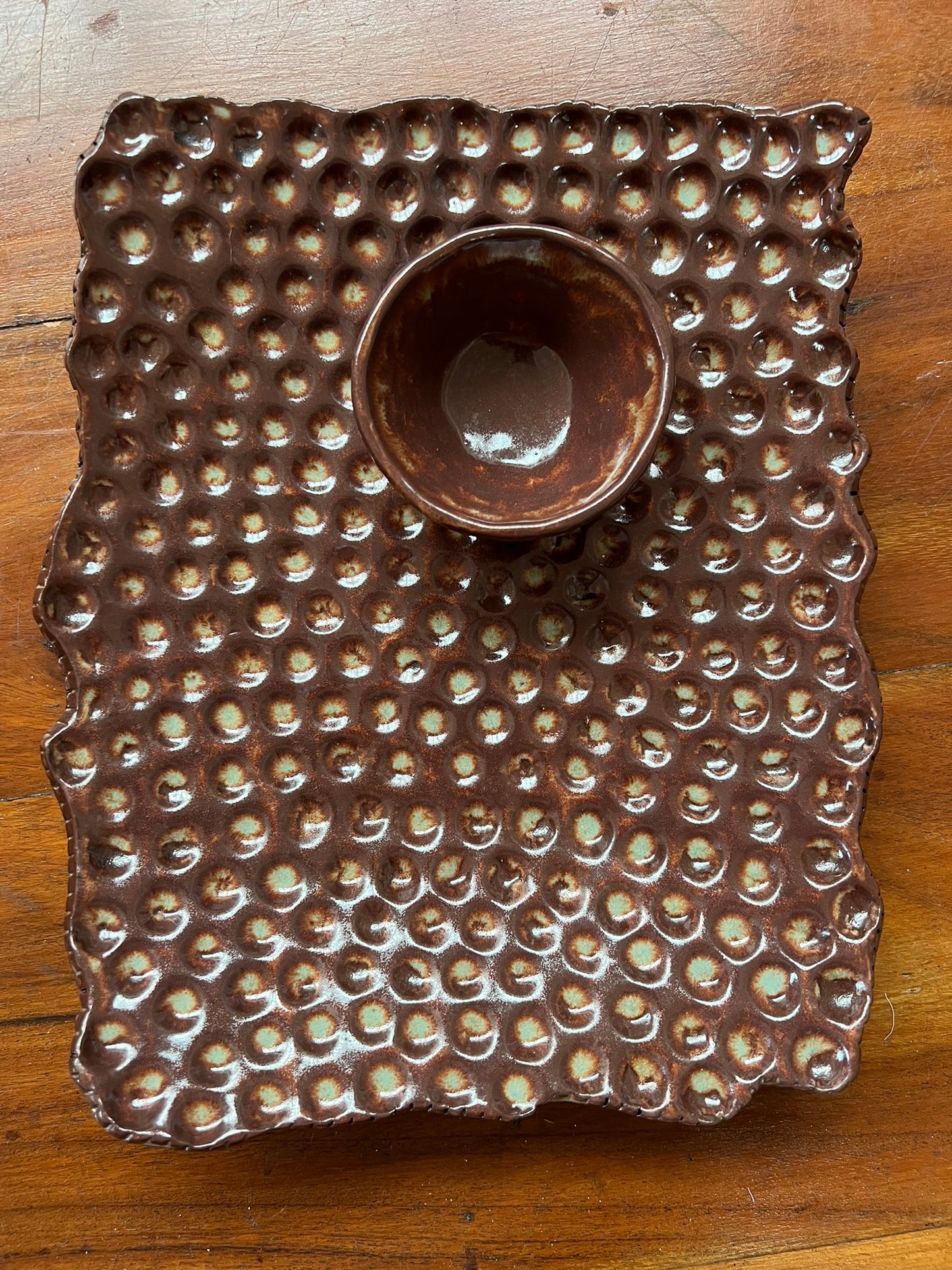 Oolong Platter & Bowl in Black Clay